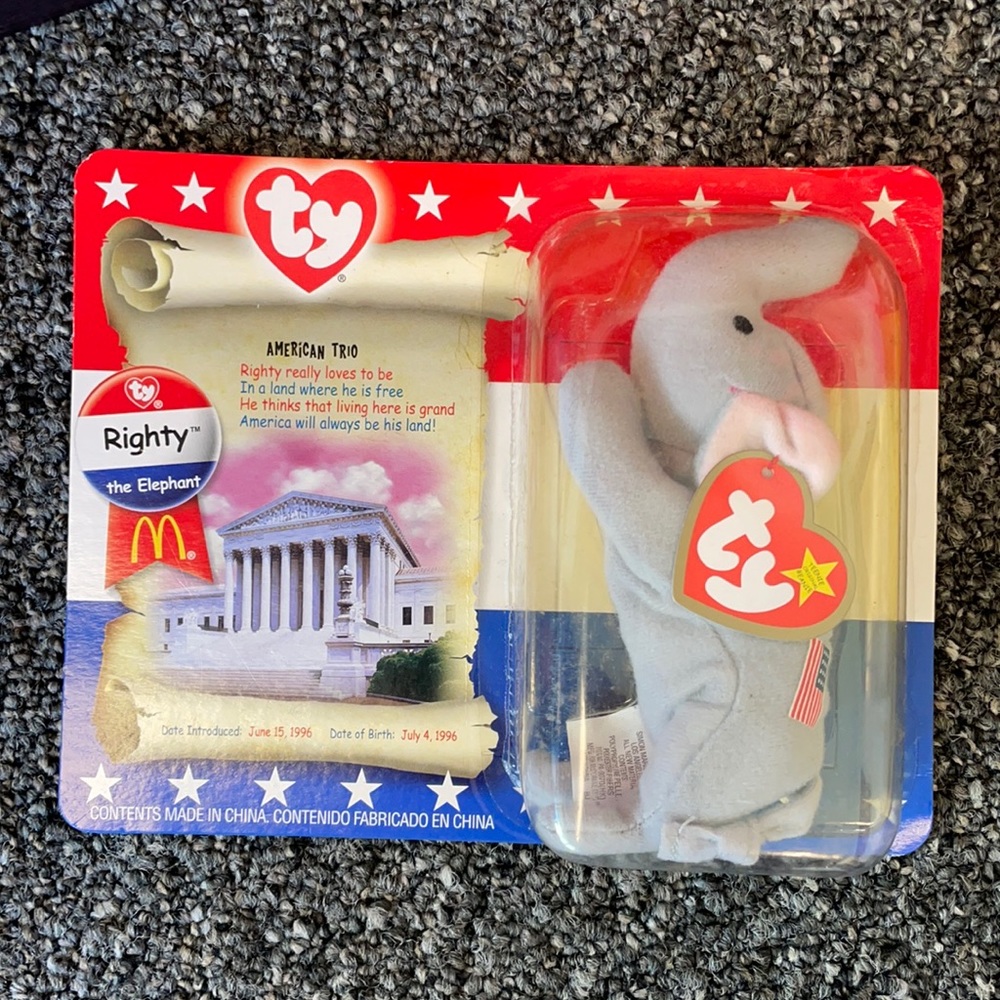 McDonalds Beanie Baby - Righty the Elephant